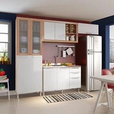 Cozinha Compacta Ditália Aspen Carvalho/Branco A45