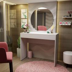 Mesa Escrivaninha Computador Notebook 90x42cm 1 Gaveta Branco