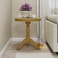 Mesa Lateral Redonda Madeira Maciça Aconchego Artemobili Mel