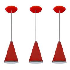 Kit Com 03 Luminarias - Pendente Colorido (varias Cores) - Lustres Ama
