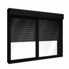 Janela de Alumínio Veneziana 120x120cm com Persiana Black Out Integrad