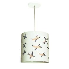 Lustre Infantil Tom Luz Pendente Aviões Cáqui 25x25cm