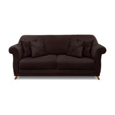 Sofá 3 Lugares Abruzzo Suede Café 180 cm