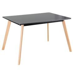 Mesa De Jantar Retangular Leda 80 X 120 Cm Preto Preto