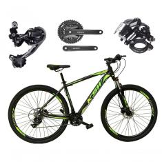 Bicicleta Aro 29 Ksw Xlt Shimano Deore E Altus 27v Freio Hidráulico Garfo Trava - Preto-verde Tam.21