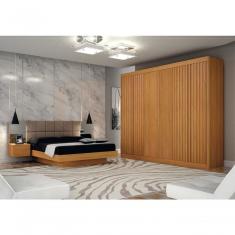 Guarda Roupa Casal Ripado 6 Portas 6 Gavetas New Braga-cinamomo Leifer Móveis