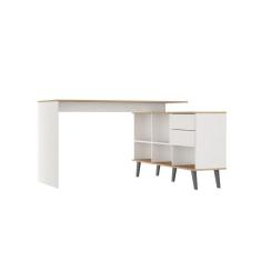 Mesa Escrivaninha com Estante Nicho 2 Gavetas Pes Retro MDP 0747 Menu Moveis