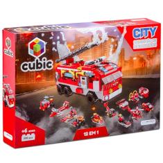 Blocos de Montar Cubic 12 Em 1 Caminhao de Bombeiro 558pcs (novo) - Br1200