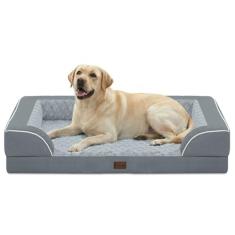 Casa Paw Cama ortopédica impermeável para cães extragrande, cama para cães extragrande, espuma viscoelástica GG com laterais, espuma de caixa de ovo e fundo antiderrapante para cães jumbo com capa