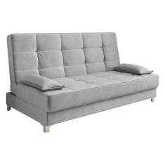 Sofá Cama Equador 193 cm Encosto Reclinável Veludo Pés Plástico Cromad