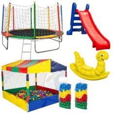 Cama Elástica Pula Pula 3,05m Resistente Piscina de Bolinhas 1,50m 100