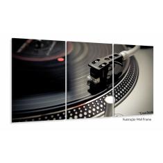 Quadro Decorativo Toca Disco 3 partes 120x60 em tecido