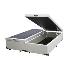 Cama Box Baú King Bipartido NK Camas Sintético Branco 41x193x203