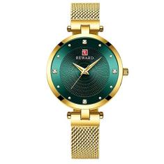 Relógio Luxo Unissex À Prova D' Água REWARD 22006 Casual (Dourado)
