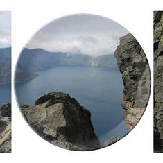 Prato panorâmico decorativo de porcelana Salver da Tianchi