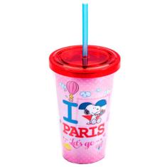 Copo Canudo Snoopy Em Paris