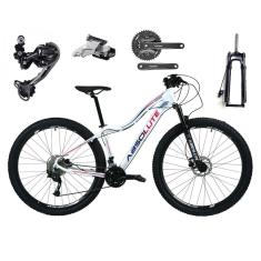 Bicicleta Aro 29 Absolute Hera Feminina Alumínio Câmbios Shimano Deore e Altus 27v Freios Hidráulicos Garfo Com Trava no Guidão - Branco
