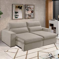 Sofá 2 Lugares 190cm Retrátil e Reclinável Free Veludo Bege