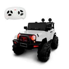 Mini Carro Jeep Elétrico Infantil Importway Branco 12V Até 25 Kg Luzes Som Bivolt Com Controle