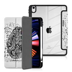 Batianda Capa projetada para iPad 10ª geração 27.7 cm 2022 [suporte de lápis embutido] capa à prova de choque com capa traseira transparente transparente TPU amortecedora automática