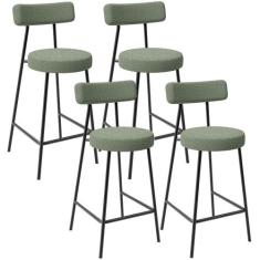 Kit 04 Banquetas Baixa Para Cozinha Sala De Jantar Bar Bancada Milão L