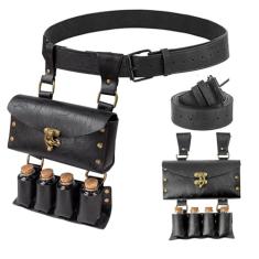 Bolsa de cinto, pochete medieval, vintage, bolsa de couro, suporte para celular, casual, para caminhada, festival, feira renascentista, fantasia, adereços, carteira de viagem, K2 - Preto, 6.5 x 4.1 x