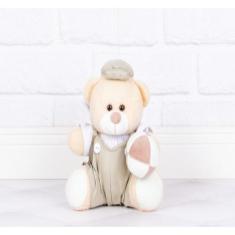 Urso de pelucia macacão com brinquedo - tedde 12 cm - CKD CONFECCOES, 