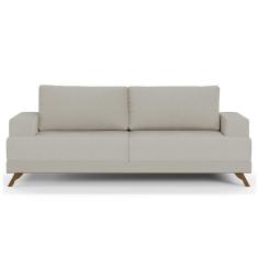 Sofá 180cm 3 Lugares Pés Curvos Santi Linho D05 Bege - Mpozenato