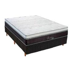Cama Box Casal: Colchão Molas Ensacadas Polar Serenatta + Base CRC Rústico Black (138x188)