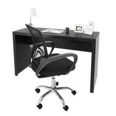 Escrivaninha 127cm Me4135 com Cadeira Diretor Tela Mesh Tok 3310 Espresso Móveis Preto