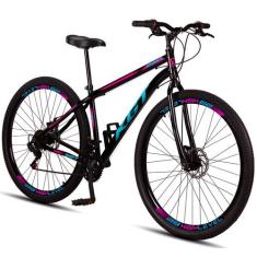Bicicleta Aro 29 Aço Carbono KGT Shift Freios A Disco 21 Marchas, Pret