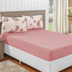 Jogo de Lençol Queen Malha 100% Algodão 3 Peças 