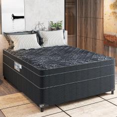 Cama Box Casal Portobel + Colchão Diplomata com Espuma D-45 65x138x188cm - Preto