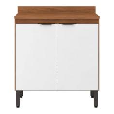 Balcão de Cozinha 2 Portas Com Tampo Firenze Amendola Branco Demóbile