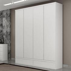 Guarda-Roupa 4 Portas 3 Gavetas 100% MDF Urbano Branco