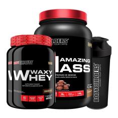 2x Whey Protein Waxy Whey 900g + Hipercalórico Amazing Mass 1.5 + Coqueteleira-Bodybuilders-Unissex