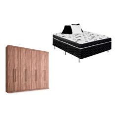 Cama Box Conjugada Casal Union Ortobom + Guarda Roupa Master Vip 8.4 A