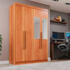Guarda-roupa Casal 4 Portas Espelho 2 Gavetas Recife Sallêto Cinamomo 