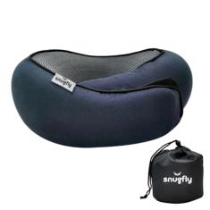 Travesseiro de Viagem SnugFly - Suporte Duplo para Cabeça, Ergonômico, Leve, Com Espuma de Memória, Ideal para Viagens de Avião, Carro e Ônibus. Almodaga de viagem.