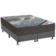 Cama Box King: Colchão Molas Ensacadas Ortobom SuperPocket iso Firme + Base crc Suede Gray(193x203)
