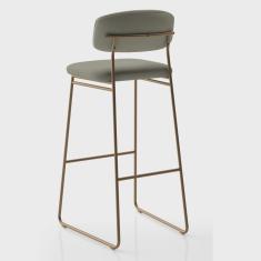 Banqueta Alta para Bancada Sala de Jantar Encosto e Assentos Estofados Linha Jaraguá.