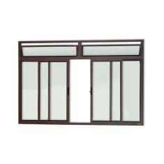 Janela Plus 4 Folhas Com Bandeira Vidro Liso 120cm X 200cm Brimak Corten