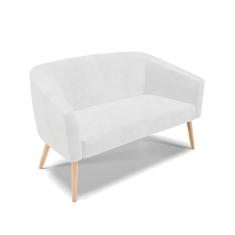 Namoradeira 02 Lugares Stella Corano Pés Palito Natural - D'rossi Cor Branco