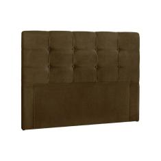Cabeceira Cama Box Estofada Casal Casal Clean Plus Suede Marrom Chocolate - Simbal