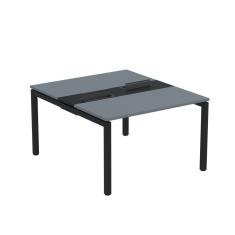 Mesa Plataforma Dupla Com Pé De Aço Para Coworking 110x140-2p Pdc11-14-2p Grafito-preto