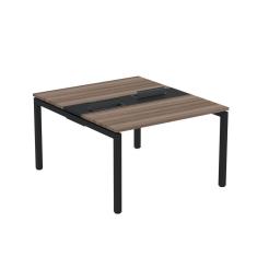 Mesa Plataforma Dupla Com Pé De Aço Para Coworking 110x140-2p Pdc11-14-2p Walnut-preto