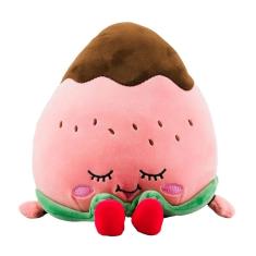 Pelúcia Morango Com Chocolate Rosto Feliz Fofo 20cm