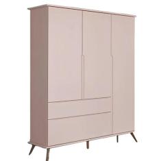 Guarda Roupa Infantil 3 Portas 2 Gavetas Rosê 100% Mdf - Phoenix, Rosa