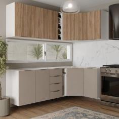 Cozinha Modulada 8 Peças sem Tampo sem Rodapé 4 Aéreos e 4 Balcões Ipa