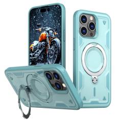 SORAKA Capa para iPhone 15 Pro Max com suporte para anel,compatível com MagSafe Capa iPhone 15 Pro Max com placa de metal para suporte magnético para carro Capa resistente que absorve choques